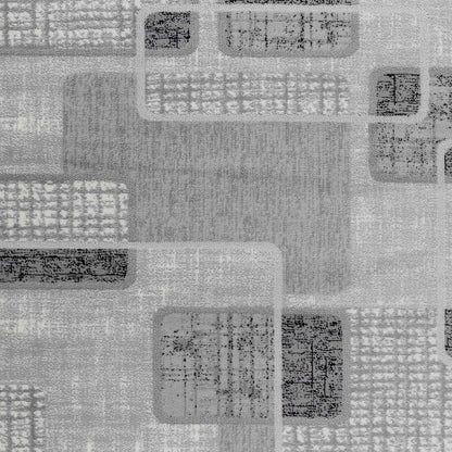 7' X 10' Grey Geometric Area Rug