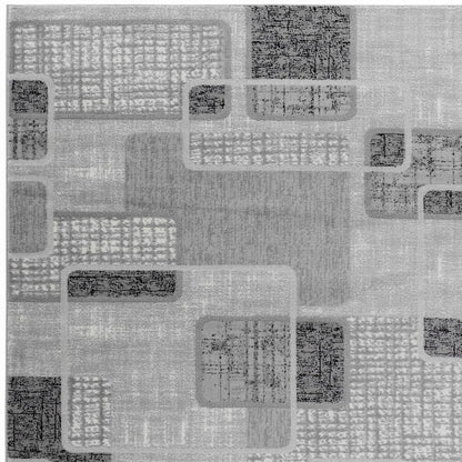 8' X 11' Grey Geometric Area Rug