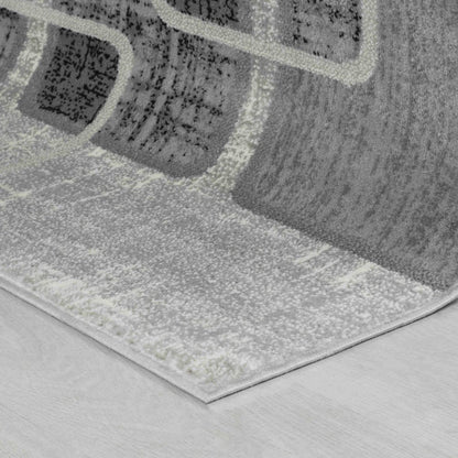8' X 11' Grey Geometric Area Rug