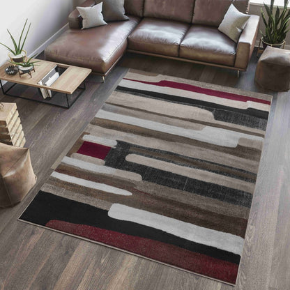 5' X 8' Brown Abstract Area Rug