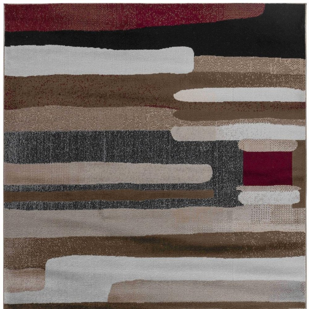 5' X 8' Brown Abstract Area Rug