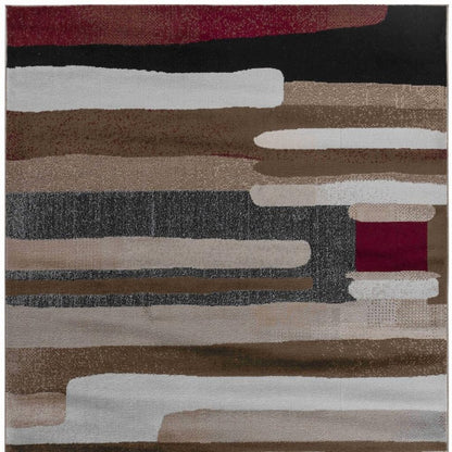 5' X 8' Brown Abstract Area Rug