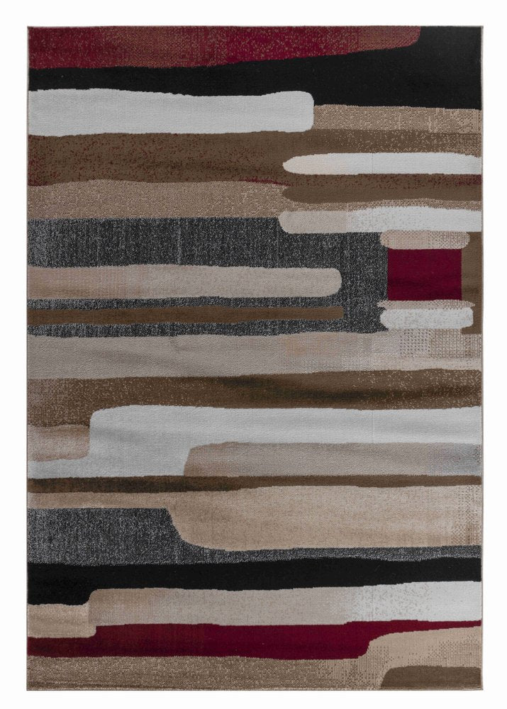 5' X 8' Brown Abstract Area Rug