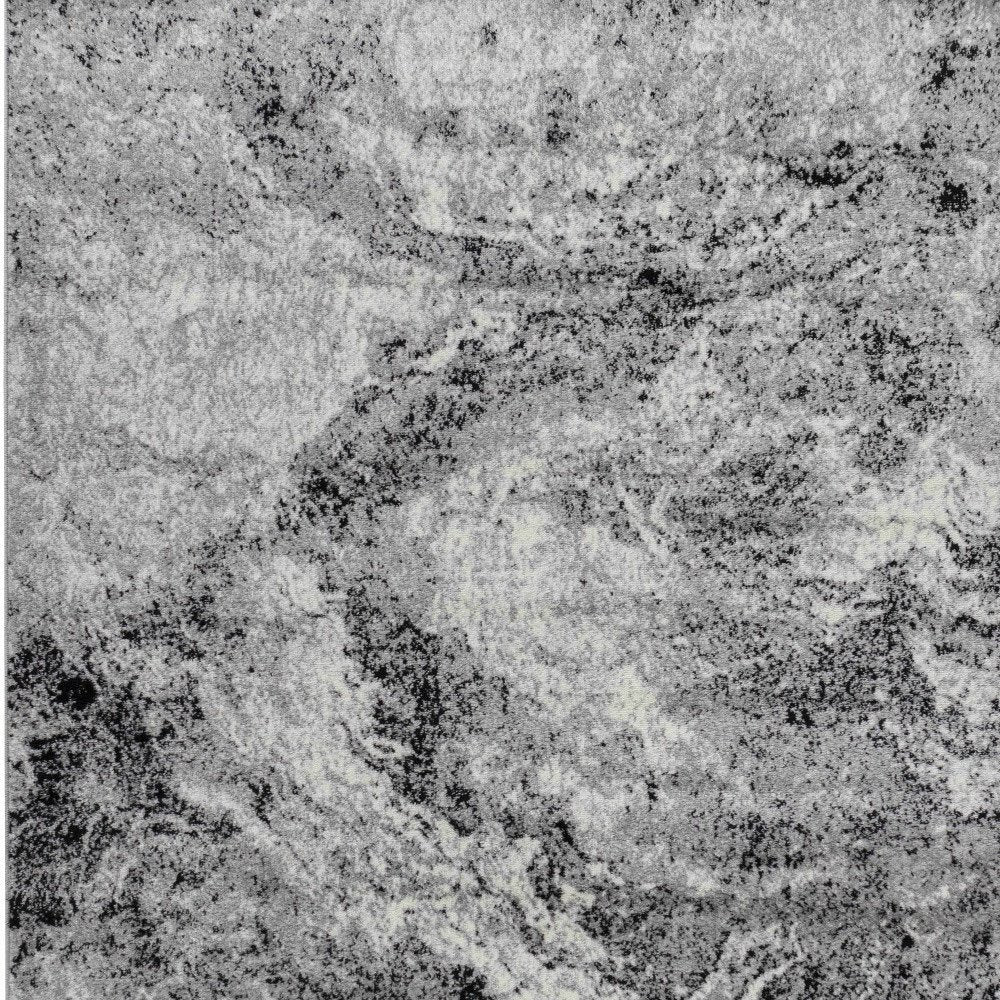 4' X 6' Gray And Black Abstract Distressed Area Rug