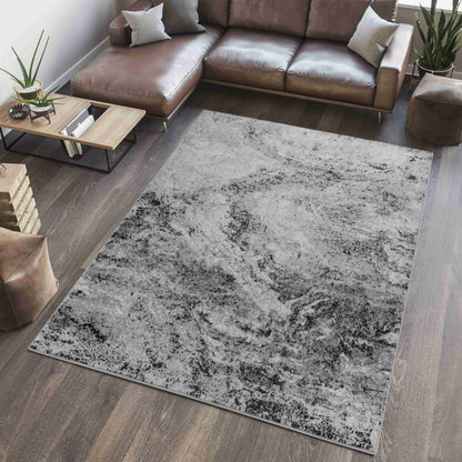 5' X 8' Grey Abstract Area Rug