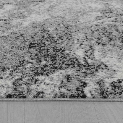 5' X 7' Gray And Black Abstract Distressed Area Rug