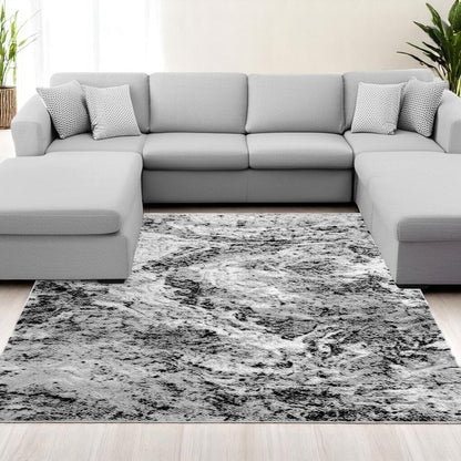 7' X 10' Grey Abstract Area Rug