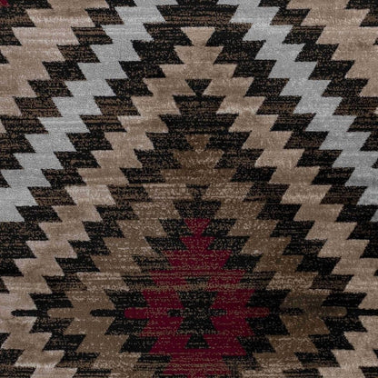 4' X 6' Brown Geometric Area Rug