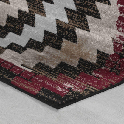 7' X 10' Brown Geometric Area Rug