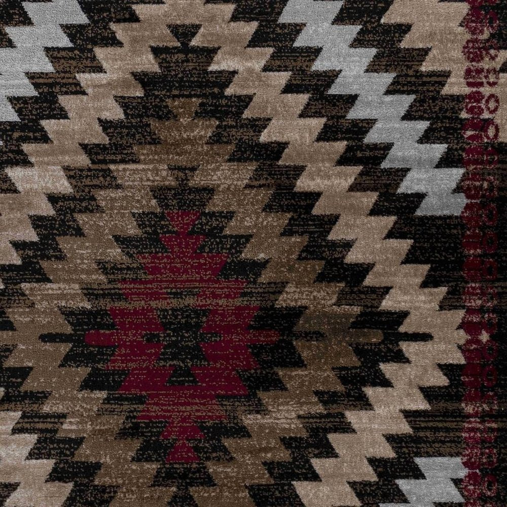 8' X 11' Brown Geometric Area Rug