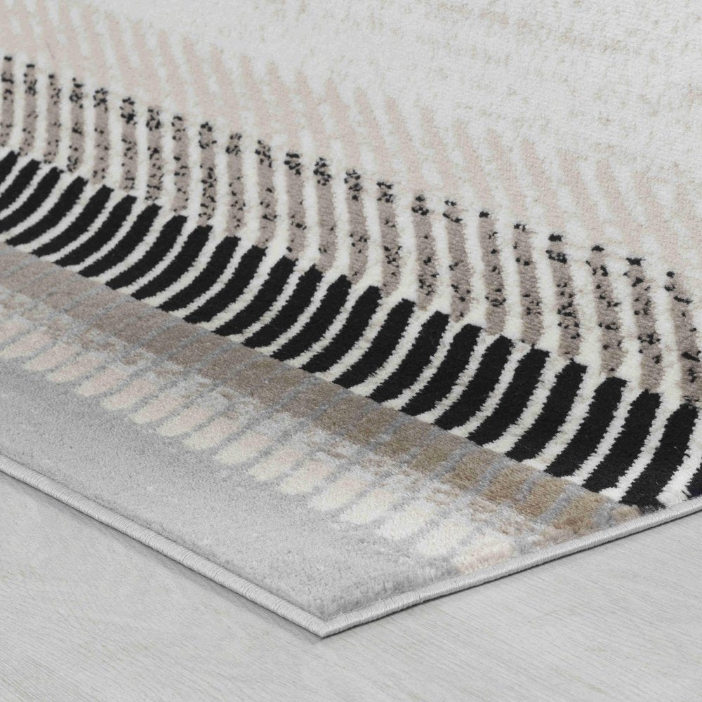 4' X 6' Beige Striped Area Rug