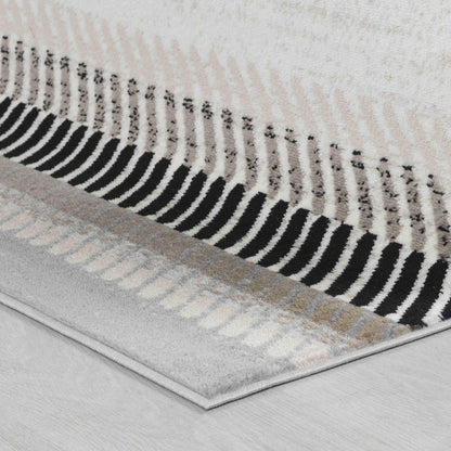 4' X 6' Beige Striped Area Rug