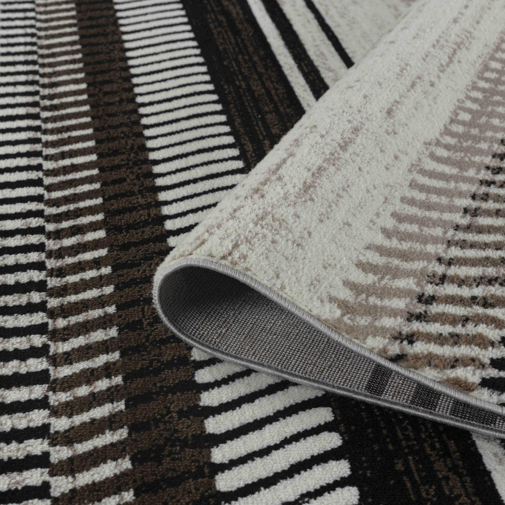 4' X 6' Beige Striped Area Rug