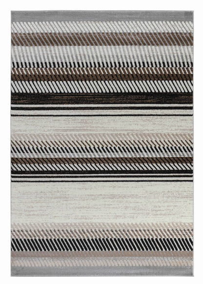 4' X 6' Beige Striped Area Rug
