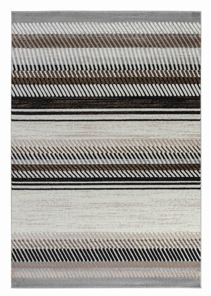 4' X 6' Beige Striped Area Rug