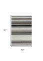 5' X 8' Beige Striped Area Rug