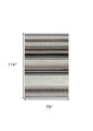 6' X 9' Beige And Brown Striped Area Rug
