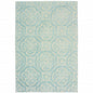 10' X 13' Blue and Ivory Floral Stain Resistant Indoor Outdoor Area Rug