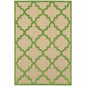 5' X 8' Green Geometric Stain Resistant Indoor Outdoor Area Rug