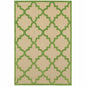 7' X 10' Green Geometric Stain Resistant Indoor Outdoor Area Rug