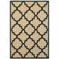 10' X 13' Beige and Black Geometric Stain Resistant Indoor Outdoor Area Rug