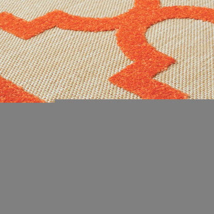 2' X 8' Orange Geometric Stain Resistant Indoor Outdoor Area Rug
