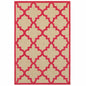 5' X 8' Red Geometric Stain Resistant Indoor Outdoor Area Rug