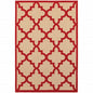 4' X 5' Red Geometric Stain Resistant Indoor Outdoor Area Rug