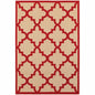 5' X 8' Red Geometric Stain Resistant Indoor Outdoor Area Rug