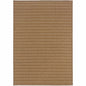 5' X 8' Tan Striped Stain Resistant Indoor Outdoor Area Rug