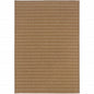 8' X 11' Tan Striped Stain Resistant Indoor Outdoor Area Rug