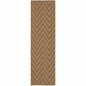 2' X 8' Tan Geometric Stain Resistant Indoor Outdoor Area Rug