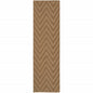 2' X 8' Tan Geometric Stain Resistant Indoor Outdoor Area Rug