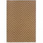 5' X 8' Tan Geometric Stain Resistant Indoor Outdoor Area Rug