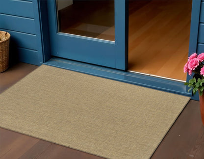 2' X 4' Tan Stain Resistant Indoor Outdoor Area Rug