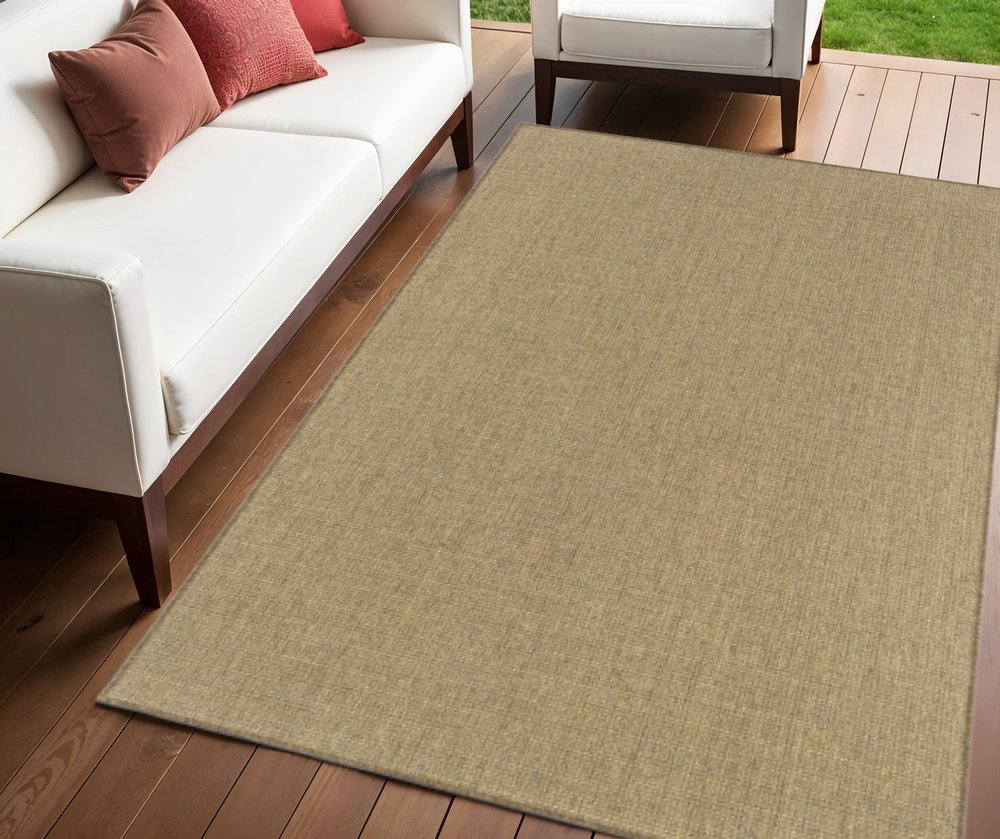 4' X 6' Tan Stain Resistant Indoor Outdoor Area Rug