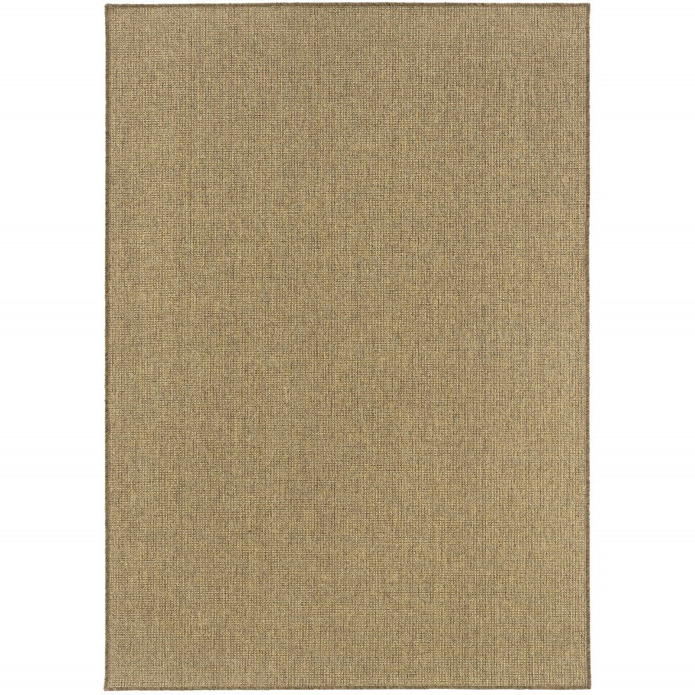 7' X 10' Tan Stain Resistant Indoor Outdoor Area Rug