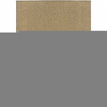 9' X 13' Tan Stain Resistant Indoor Outdoor Area Rug