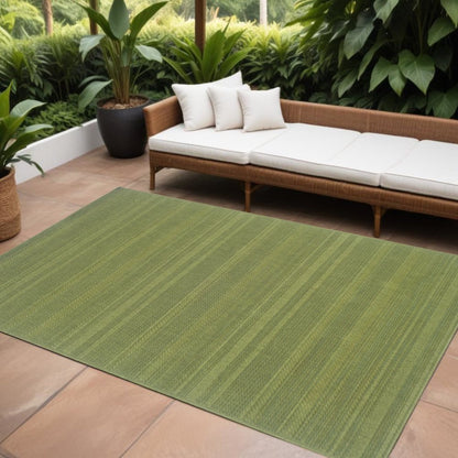 9' X 13' Green Stain Resistant Indoor Outdoor Area Rug