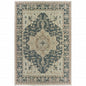 7' X 9' Gray Oriental Stain Resistant Indoor Outdoor Area Rug
