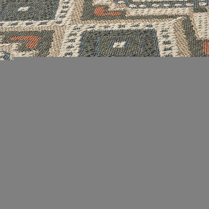 8' x 10' Gray Geometric Stain Resistant Indoor Outdoor Area Rug