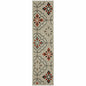 2' X 8' Gray Geometric Stain Resistant Indoor Outdoor Area Rug