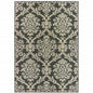 3' X 5' Gray Floral Stain Resistant Indoor Outdoor Area Rug