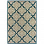 5' X 7' Blue and Gray Geometric Stain Resistant Indoor Outdoor Area Rug