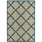 7' X 9' Blue and Gray Geometric Stain Resistant Indoor Outdoor Area Rug