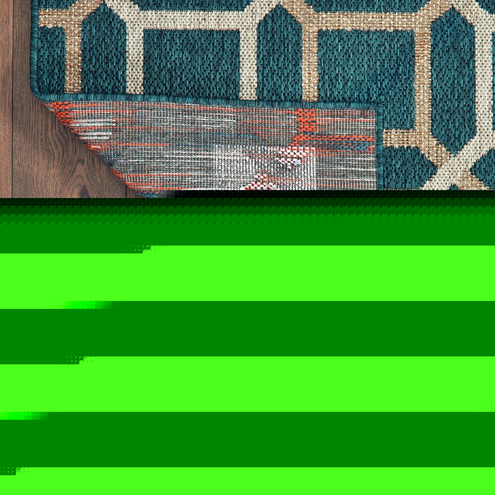 8' x 10' Blue and Gray Geometric Stain Resistant Indoor Outdoor Area Rug