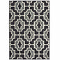 2' X 4' Black and Gray Geometric Stain Resistant Indoor Outdoor Area Rug