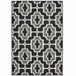 2' X 4' Black and Gray Geometric Stain Resistant Indoor Outdoor Area Rug