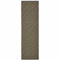 2' X 8' Black and Tan Geometric Stain Resistant Indoor Outdoor Area Rug