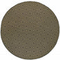 8' X 8' Black and Tan Round Geometric Stain Resistant Indoor Outdoor Area Rug